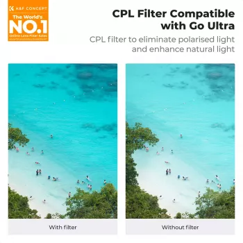 Filtre polarisant circulaire (CPL) 8K Ultra HD K&F Concept Nano-X avec étui pour Insta360 GO Ultra KF12.0011
