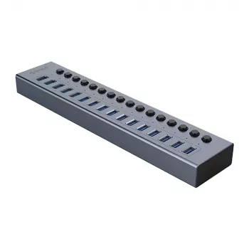 Hub ORICO BT2U3-16AB USB 3.0 16 ports avec interrupteurs individuels - Gris