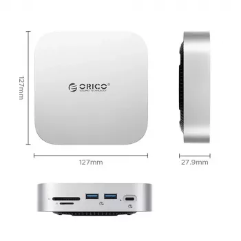 Station d'accueil USB-C ORICO MiniLink 9-en-1 Argent