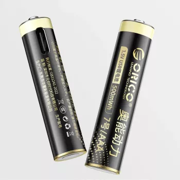 Pile lithium AAA rechargeable ORICO Ener-G EG7C 1,5V 500mWh avec câble de charge USB-C, lot de 4