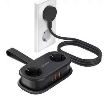 Multiprise ORICO AP3 20W GaN 5-en-1 2x AC + 2x USB-A + 1x USB-C - Noir