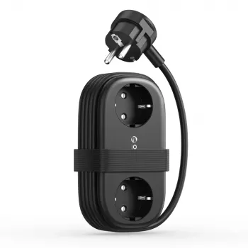 Multiprise ORICO AP3 65W GaN 6-en-1 avec 2 prises AC, 2 ports USB-A et 2 ports USB-C, câble 1,5 m, noir