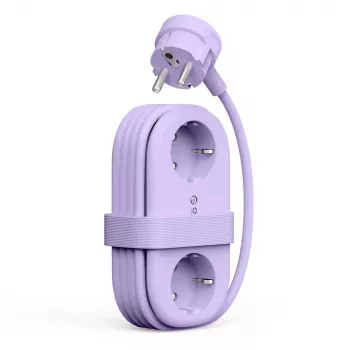 Multiprise ORICO AP3 65W GaN 6-en-1 avec 2 prises AC, 2 ports USB-A et 2 ports USB-C - Violet