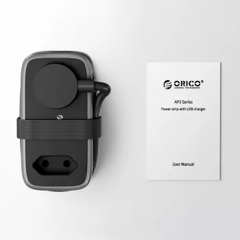 Multiprise ORICO APP 15,5W 5-en-1 avec 2x AC, 2x USB-A, 1x USB-C - Noir