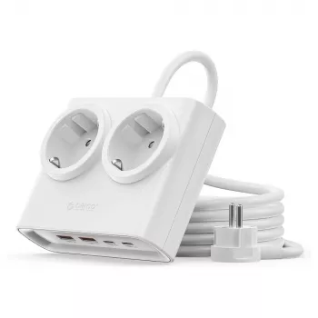 Multiprise ORICO PDC25 25W 6-en-1 2x AC + 2x USB-A + 2x USB-C - Blanc