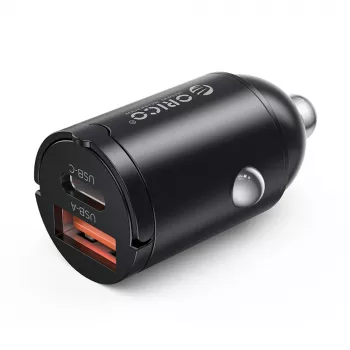Chargeur de voiture ORICO MiniRing 30 W USB-A + USB-C - noir