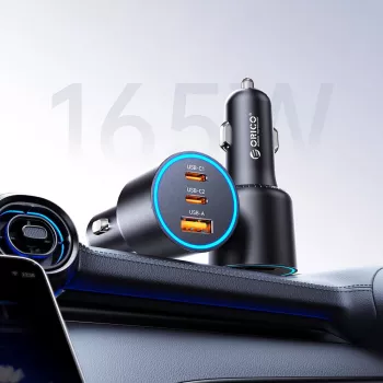 Chargeur de voiture ORICO HyperDrive 165 W USB-A + 2x USB-C, noir