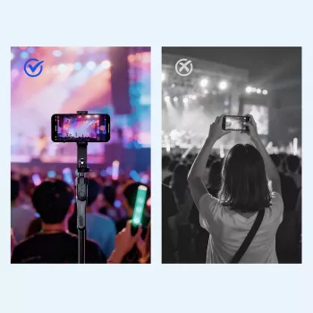 Trépied perche à selfie ORICO SPM215 avec télécommande Bluetooth 5.2, rotation à 360°, filetage de trépied 1/4 inch, extensible jusqu'à 72 cm, noir