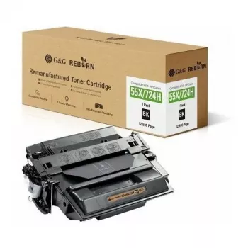 G&G Reborn Cartouche de toner remanufacturée compatible HP 55X / Canon 724H noir 12 500 pages