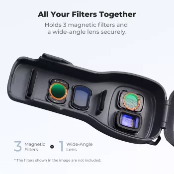 Étui de protection rigide en PC KF pour DJI Osmo Pocket 3/4 avec dragonne - noir