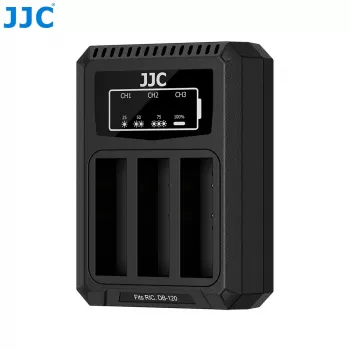 Chargeur de batterie USB triple JJC pour Ricoh DB-120 (3 emplacements) - DCH-DB120TC