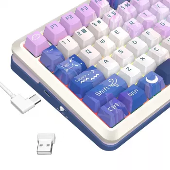 Clavier mécanique gaming Redragon Flekact Pro K708AK-RGB-PRO, format complet, rétroéclairage RGB, commutateurs bleus