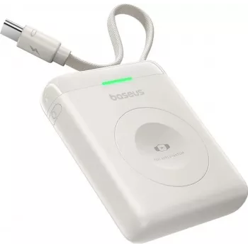 Batterie externe Baseus EnerFill FW11 5 W pour Apple Watch avec câble intégré - blanche