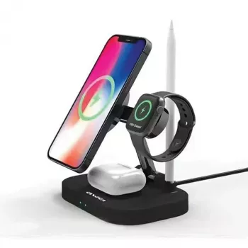 Station de charge sans fil 4-en-1 AWEI W2215W charge rapide noire