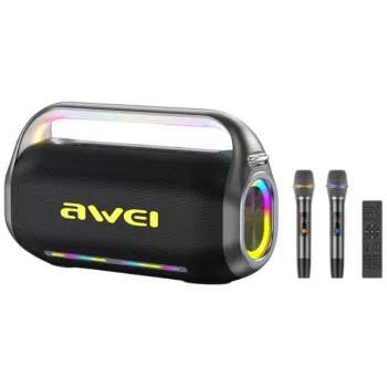 Enceinte portable sans fil AWEI KT20 400W Bluetooth 5.3 avec kit karaoké noire