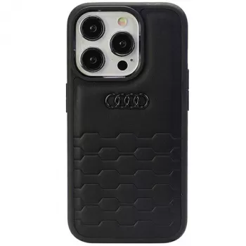 Coque rigide en cuir synthétique Audi GT pour Apple iPhone 15 Pro Max 6,7 inch noire