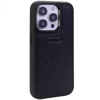 Coque rigide en cuir synthétique Audi GT pour Apple iPhone 15 Pro Max 6,7 inch noire