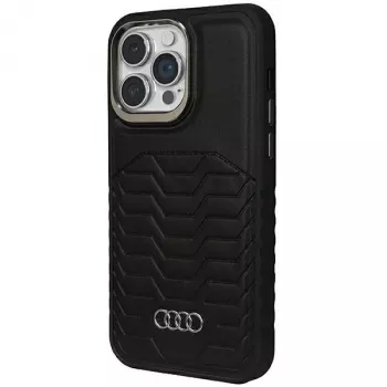 Coque rigide MagSafe en cuir synthétique Audi pour iPhone 14 Pro 6,1 inch noire