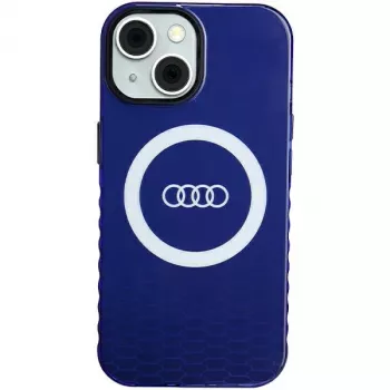 Coque rigide MagSafe Audi IML Big Logo pour iPhone 15 / 14 / 13 6,1 bleu marine
