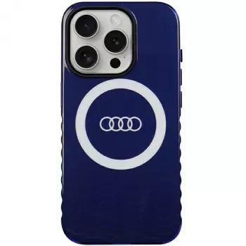 Coque rigide MagSafe Audi IML Big Logo pour iPhone 15 Pro 6,1 bleu marine