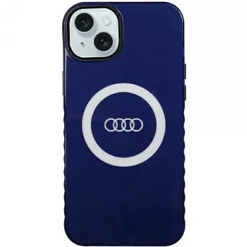 Coque rigide MagSafe Audi IML Big Logo pour iPhone 15 Plus / 14 Plus 6,7 bleu marine