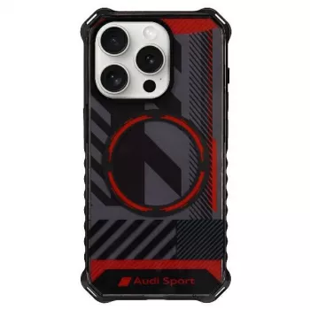 Coque rigide MagSafe Audi IML Sport pour iPhone 15 Pro 6,1 noire