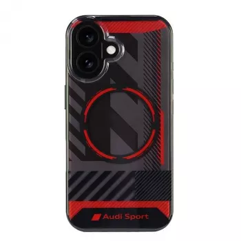 Coque rigide MagSafe Audi IML Sport pour Apple iPhone 16, 6,1 pouces, noire