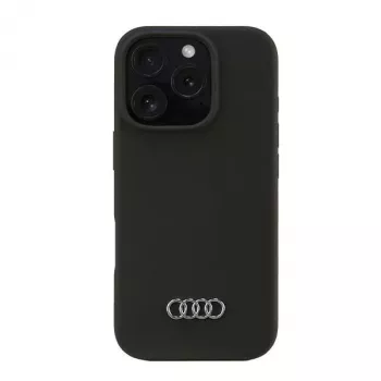 Coque rigide Audi en silicone pour Apple iPhone 16 Pro 6,3 pouces noire AU-LSRIP16P-Q3/D1-BK