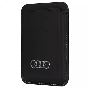 Porte-cartes Audi en cuir synthétique noir MagSafe AU-MSCH-Q3/D1-BK