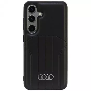 Coque rigide MagSafe Audi en similicuir pour Samsung Galaxy S24, noir