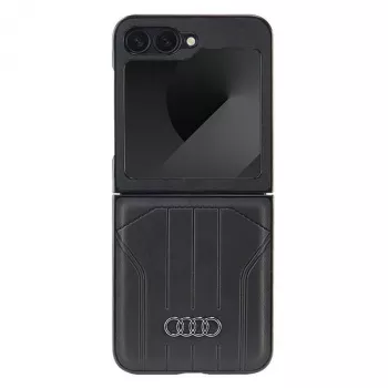 Coque rigide MagSafe Audi en similicuir pour Samsung Galaxy Z Flip 6, noir, AU-TPUPCFlip6-Q5/D1-BK