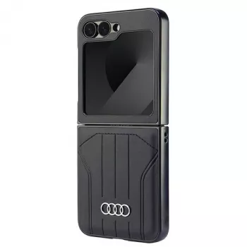 Coque rigide MagSafe Audi en similicuir pour Samsung Galaxy Z Flip 6, noir, AU-TPUPCFlip6-Q5/D1-BK