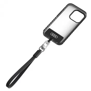 Cordon de téléphone universel Audi 28 cm 10 mm cuir noir AU-HSLSL-GT/D1-BK