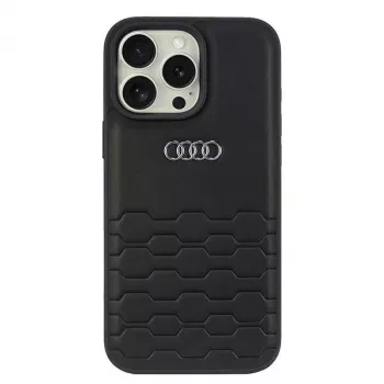 Coque rigide Audi en similicuir pour Apple iPhone 16 Pro Max 6,9 pouces - noir
