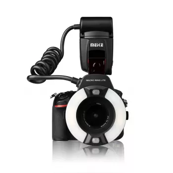 Flash annulaire macro Meike MK-14EXT-N pour appareils photo reflex Nikon