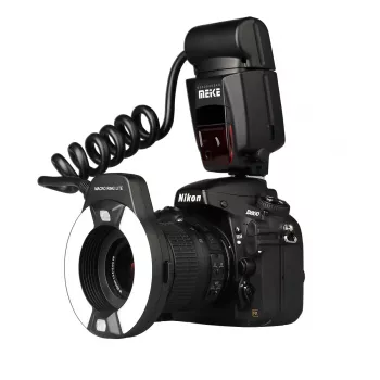 Flash annulaire macro Meike MK-14EXT-N pour appareils photo reflex Nikon