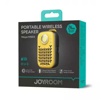 Enceinte Bluetooth portable Joyroom Maya JR-MS03 avec lampe torche intégrée, IPX4, 5W, 1200mAh, jaune
