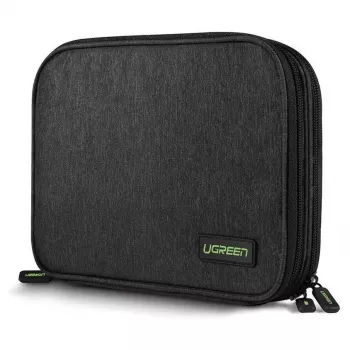 Étui organisateur électronique UGREEN pour disque dur HDD SSD téléphone câbles accessoires 24,5 x 17,5 x 5 cm Gris (50147 LP149)