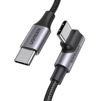 Câble coudé UGREEN USB-C vers USB-C US334 5A PD 100W 2m Noir