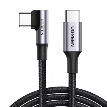 Câble coudé UGREEN USB-C vers USB-C US334 5A PD 100W 2m Noir
