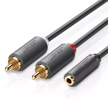 Câble audio UGREEN AV102 2x RCA (Cinch) vers jack 3,5 mm 0,25 m noir