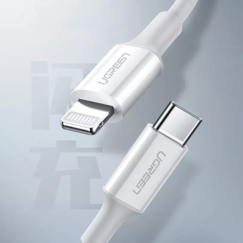 Câble UGREEN US171 USB-C vers Lightning 3 A 0,25 m, blanc