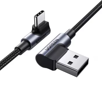 Câble coudé UGREEN USB-C vers USB-A 2.0 US176, 3A, 3 m noir