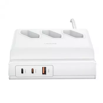 Multiprise USB à extension USAMS 65W Super SiFast Charging EU blanche CC160TC01 (US-CC160)