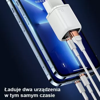 Chargeur mural USAMS 33W USB-C + USB-A PD3.0 QC3.0 charge rapide blanc CC152TC02