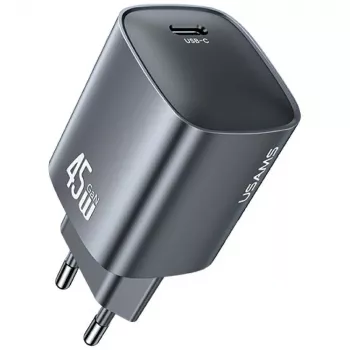 Chargeur rapide USAMS T66 45W GaN noir