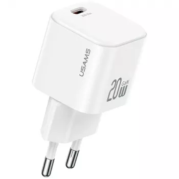 Chargeur mural USAMS 20W USB-C PD avec câble Lightning (1m) - blanc