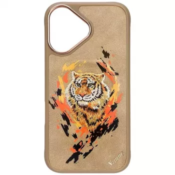 Coque MagSafe Nimmy Tygrys pour iPhone 16 brun clair