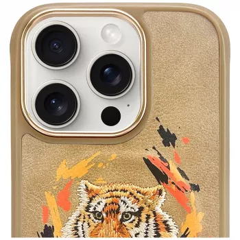Coque MagSafe Nimmy Tygrys pour iPhone 16 Pro Max, brun clair