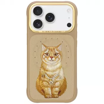 Coque MagSafe NIMMY Lucky Fashion Cat pour Apple iPhone 17 Pro - marron